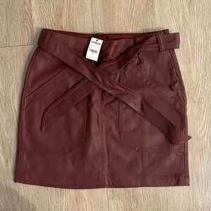 Express Faux Leather Mini Skirt - Maroon size 0